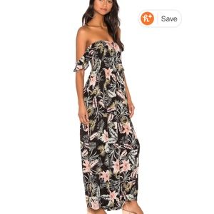 Amuse Society Black Paz Floral JumpSuit